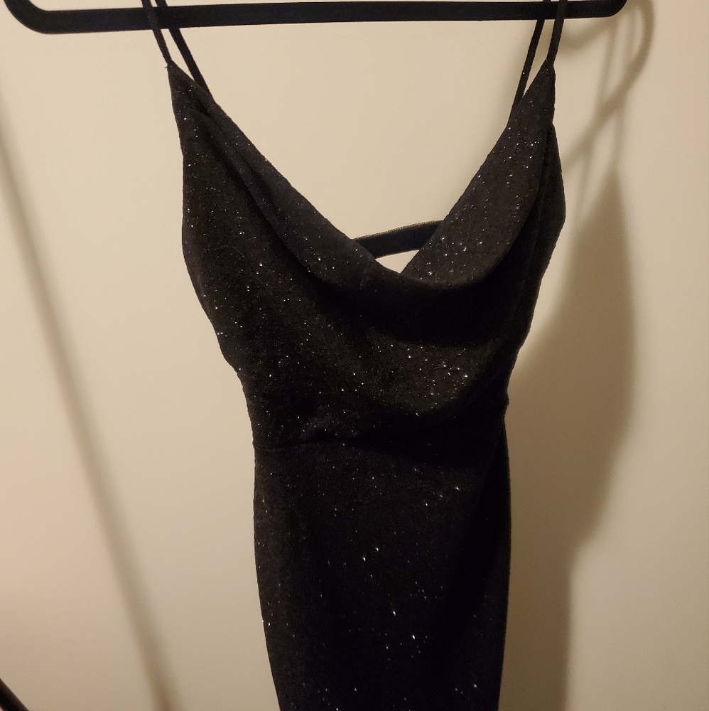 New Black Shimmer Cocktail Dress